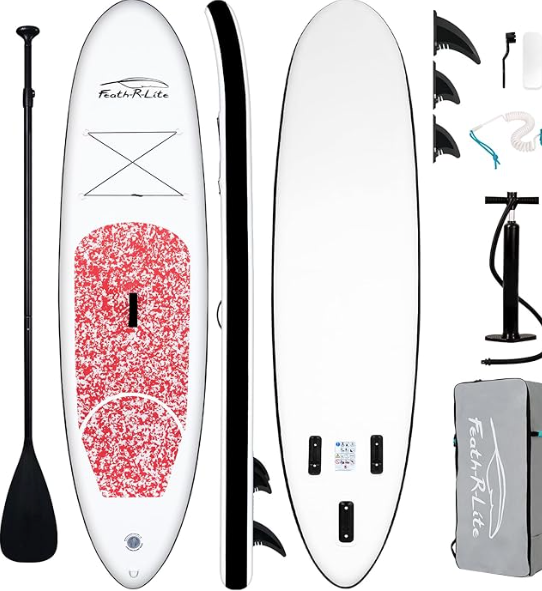 Inflatable Red & White Stand Up Paddle Board 10x30x6