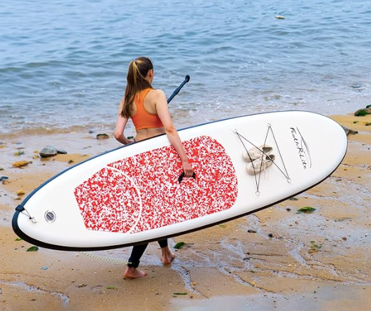 Inflatable Red & White Stand Up Paddle Board 10x30x6