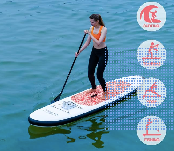 Inflatable Red & White Stand Up Paddle Board 10x30x6